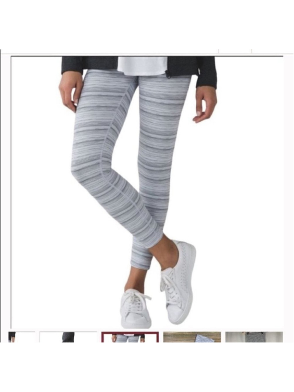 Lululemon High Times Pant Cyber Stripe White Silver Fox sz 4